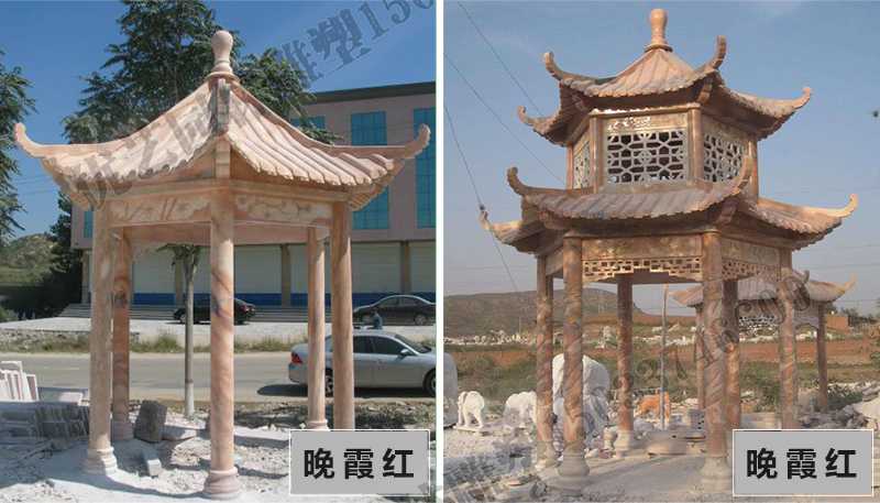 中式大理石涼亭，石雕涼亭廠家，石雕景觀涼亭定制