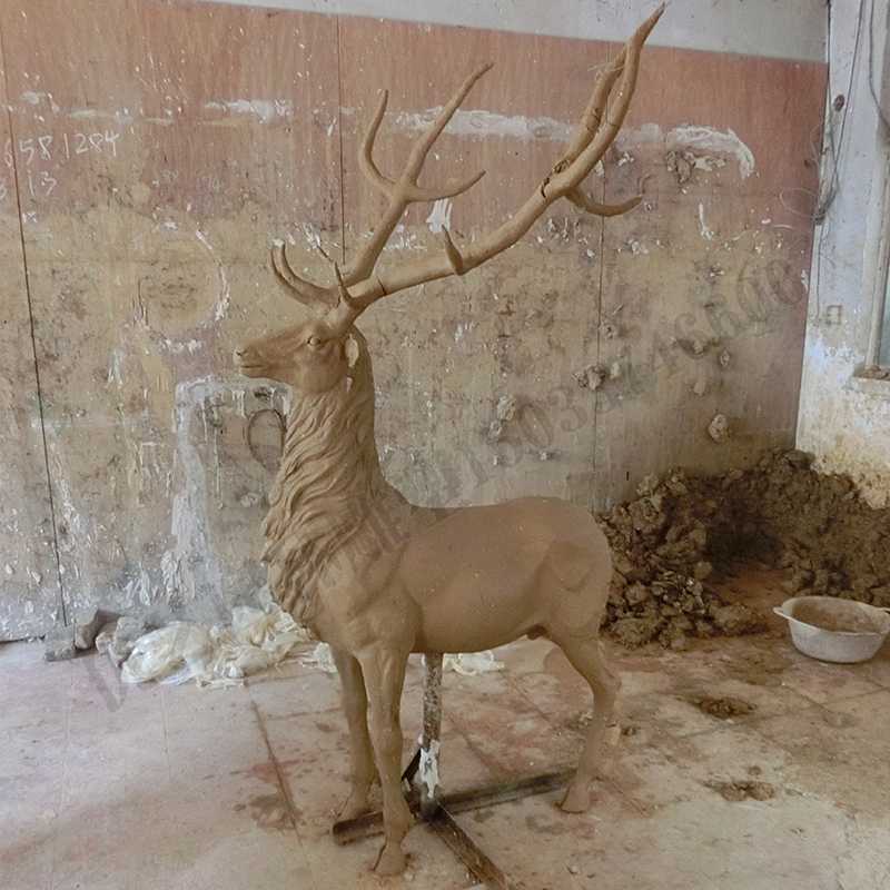 銅鹿泥模，麋鹿泥模，青銅鹿雕塑，銅鹿擺件4.jpg